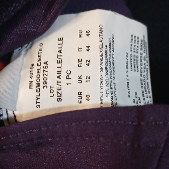 Miraclesuit Elegant Purple Swimsuit NWT Size 10 - Picture 8 of 8